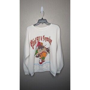 Vintage 1994 Adult Large Looney Tunes Taz Warner Bros Christmas Crewneck Sweater